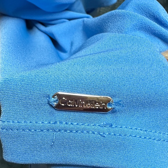 Calvin Klein Blue V-Neck Blouse - Picture 4 of 4